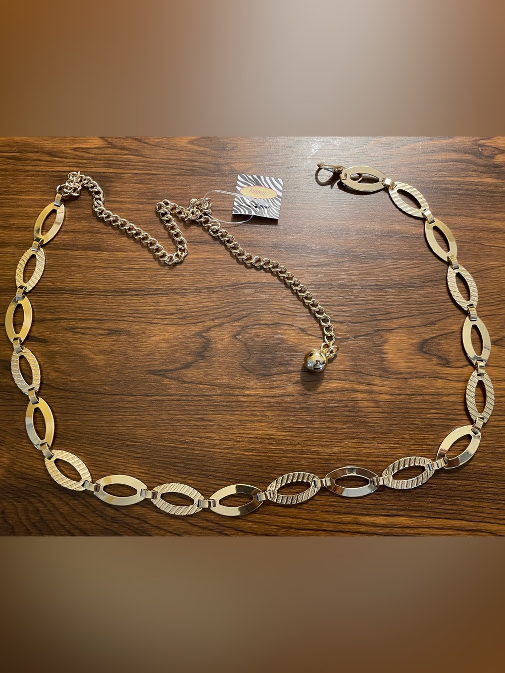 Gold Drop Charm Link belt - Women Jewelry